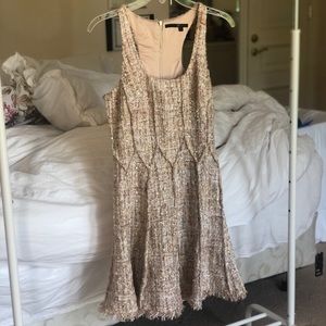 Jay Godfrey blush shimmer tweed dress